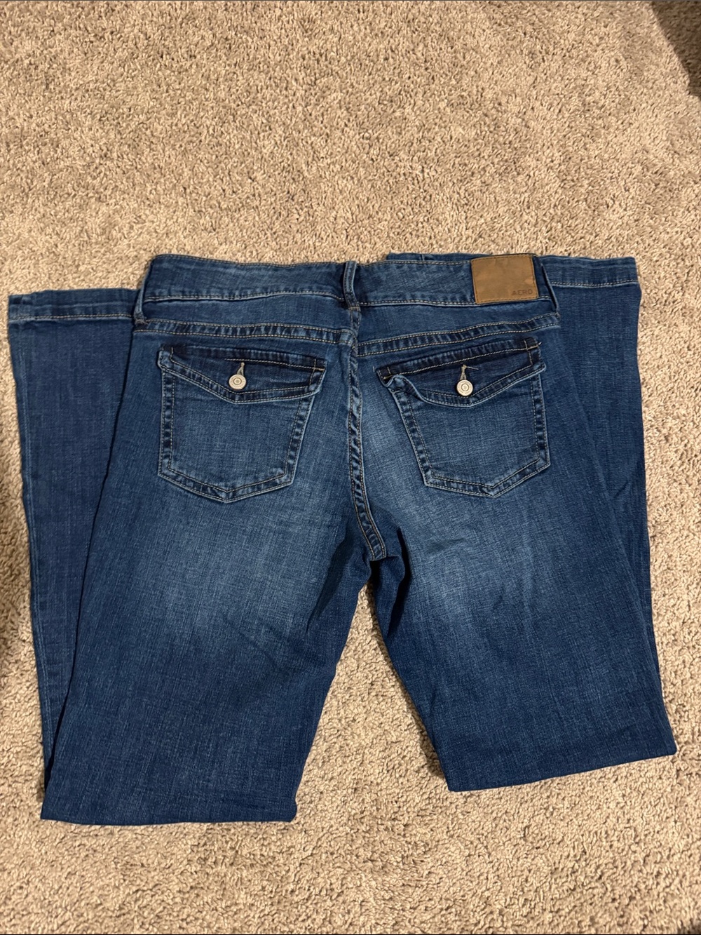 Women's Aeropostale Dark Blue Denim Jeans - Classic Back Pocket Styling